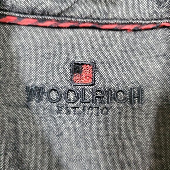 Woolrich Flannel Men’s Sz L Black Red Cotton Flannel Long Sleeves Button Shirt - Picture 3 of 15